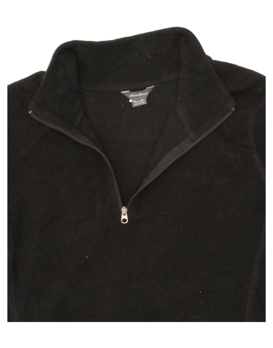 EDDIE BAUER Womens Zip Neck Fleece Jumper UK 14 Medium Black Polyester Vintage Eddie Bauer and Second-Hand Eddie Bauer from Messina Hembry 