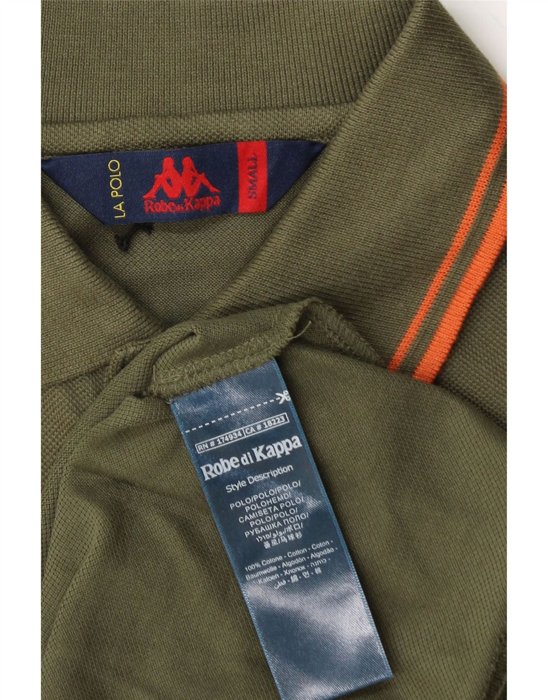 KAPPA Herren-Langarm-Poloshirt, Größe S, Khaki, Baumwolle