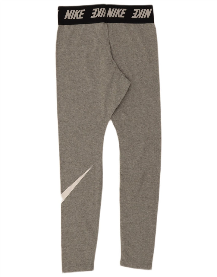 Nike Womens Graphic Leggings UK 10 Mittelgraue Colourblock-Baumwolle