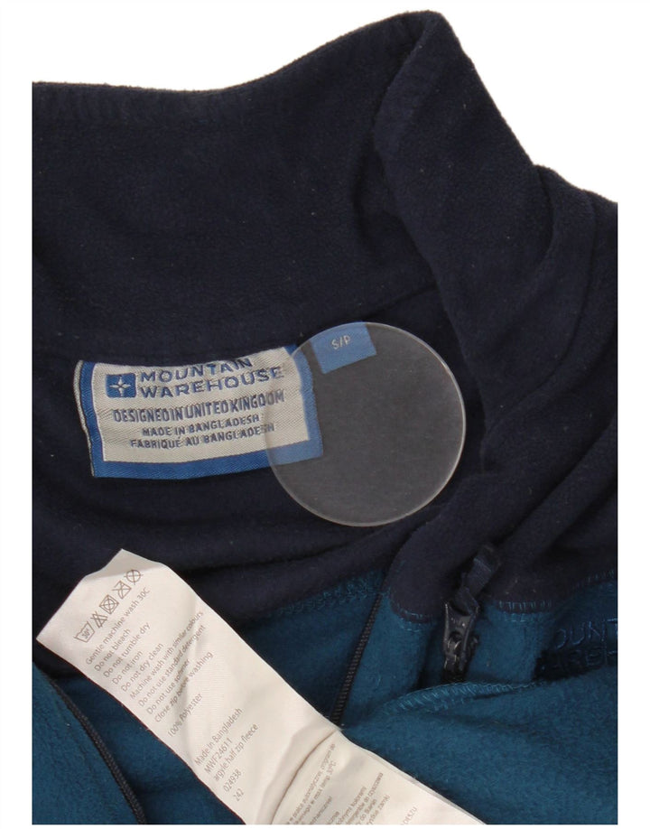 Mountain Warehouse Herren-Fleecepullover mit Reißverschluss am Kragen, Größe S, Blau, Farbblock