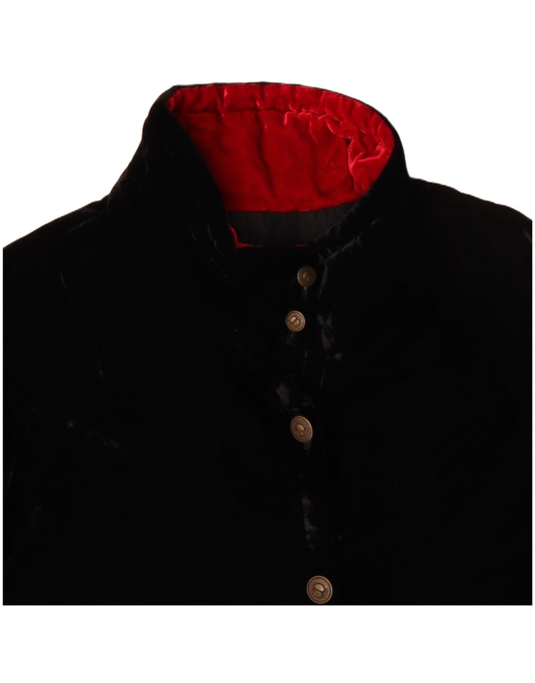 VINTAGE Damen Samt Bomberjacke UK 20 2XL Schwarz