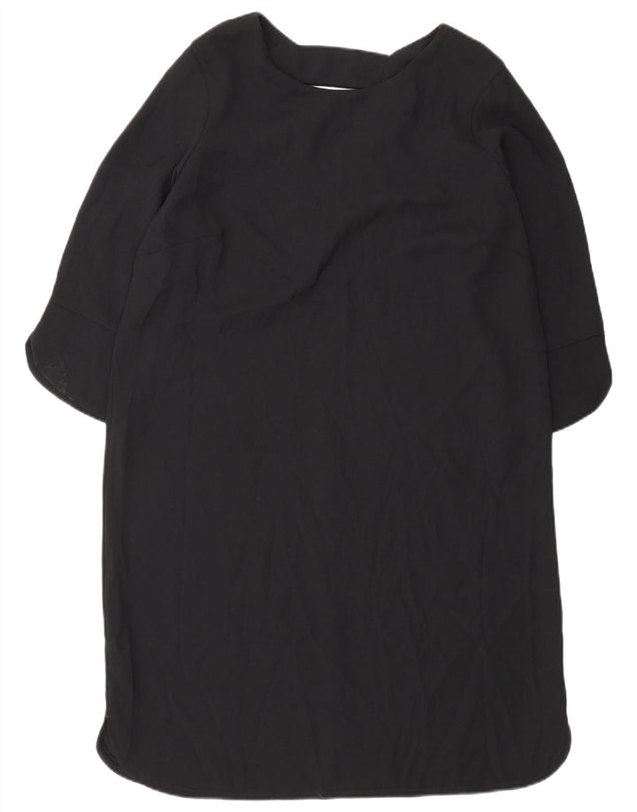 Marks & Spencer Damen-Zeltkleid mit 3/4-Ärmeln, UK-Größe 44, Größe L, Schwarz, Polyester