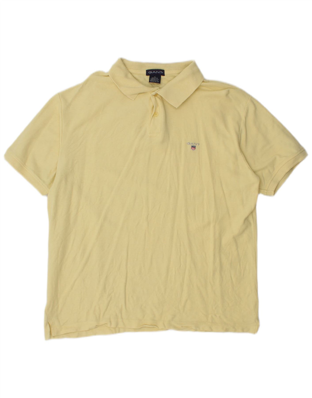 Gant Herren Poloshirt XL Gelb Baumwolle