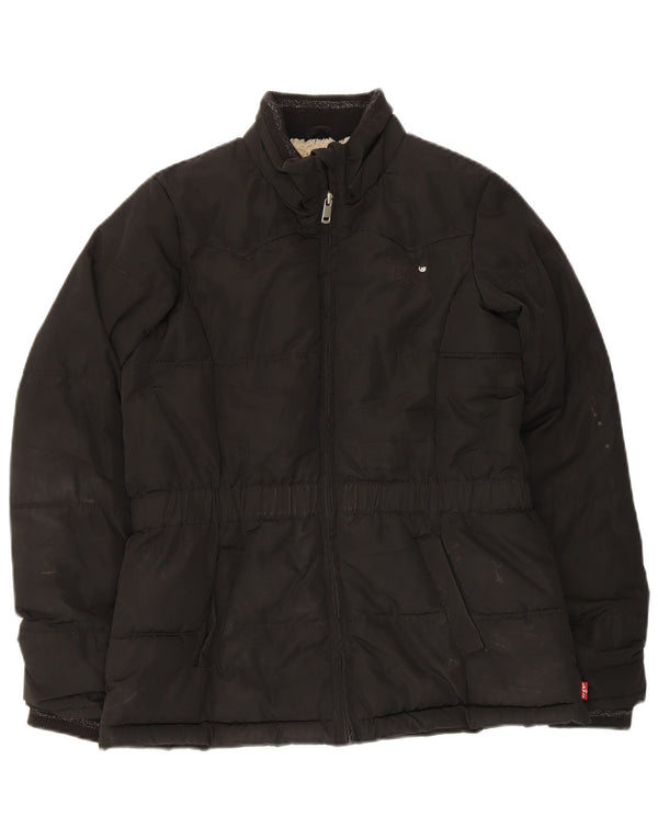 Levi's Wattierte Jacke für Mädchen, 13–14 Jahre, schwarzes Polyester