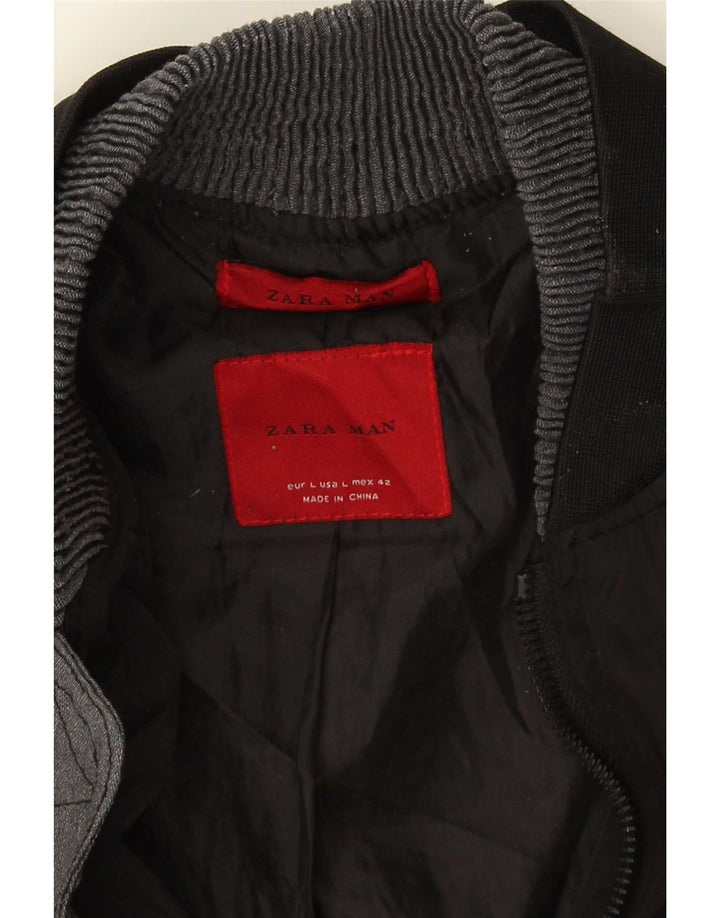 Zara Herren Bomberjacke UK 40 Large Schwarz