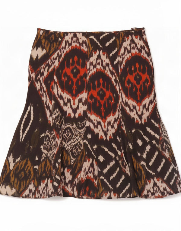 Marks & Spencer Damen Midirock UK 18 XL W38 Schwarz Ikat Polyester