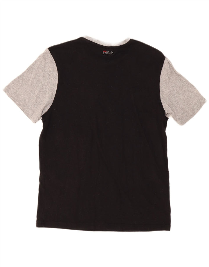 FILA Herren-T-Shirt mit Grafik, Größe S, Grau, Colourblock-Baumwolle