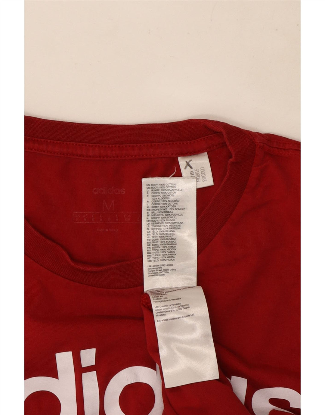 Adidas Herren Grafik-T-Shirt aus mittelroter Baumwolle
