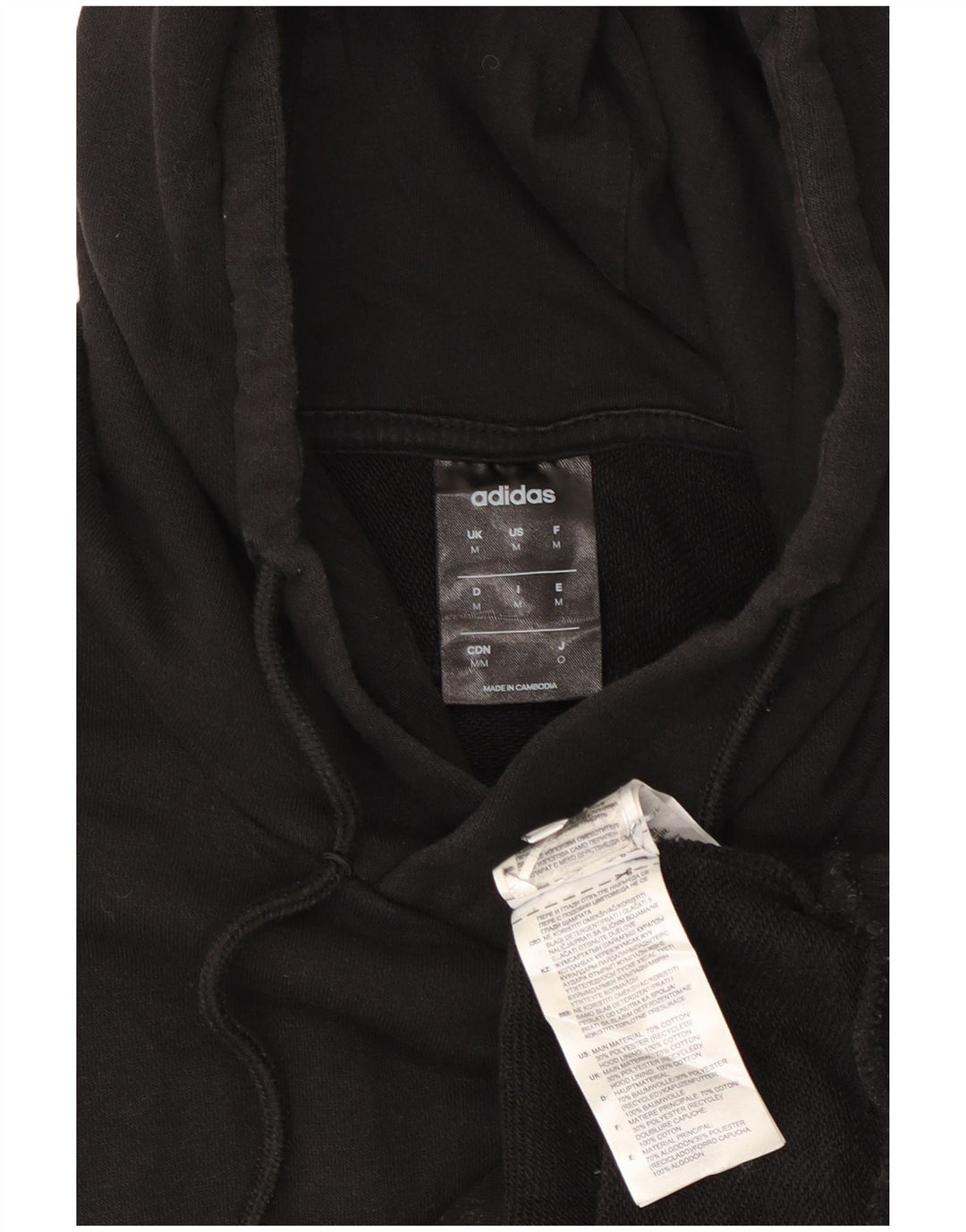 Adidas Herren Graphic Hoodie Pullover Mittelschwarze Baumwolle