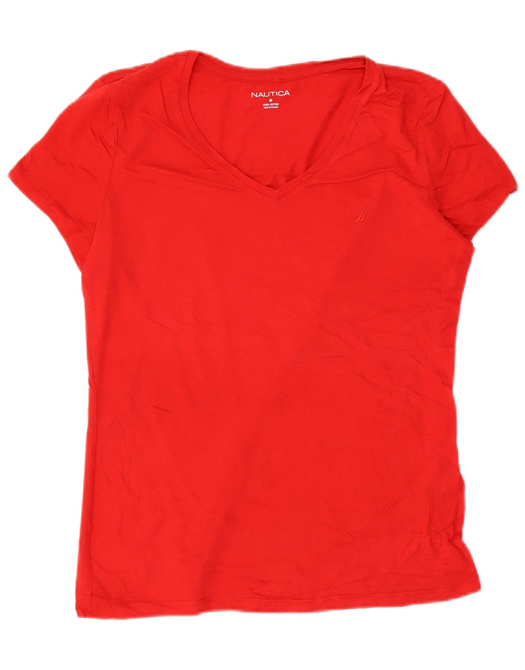 NAUTICA Damen T-Shirt Top UK 14 Mittelrote Baumwolle