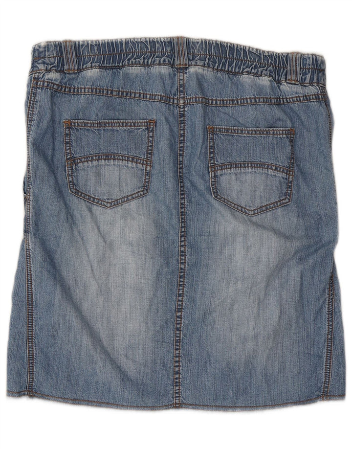 Benetton Damen-Jeansrock, Größe S, W34, Blau, Baumwolle