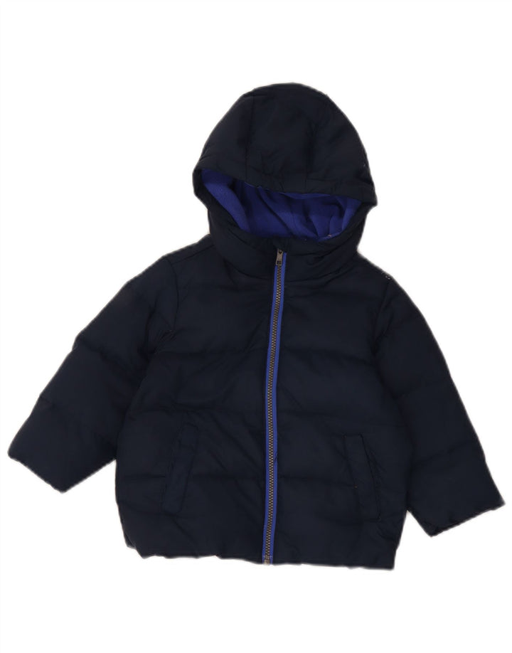 Benetton Wattierte Jacke mit grafischer Kapuze für Jungen, 5–6 Jahre, Marineblau
