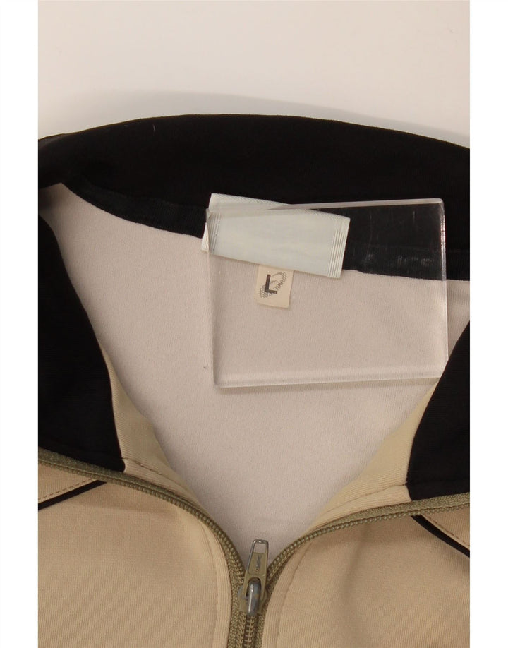 ASICS Damen-Trainingsanzug-Top-Jacke, UK 14, Größe L, Beige, Farbblock