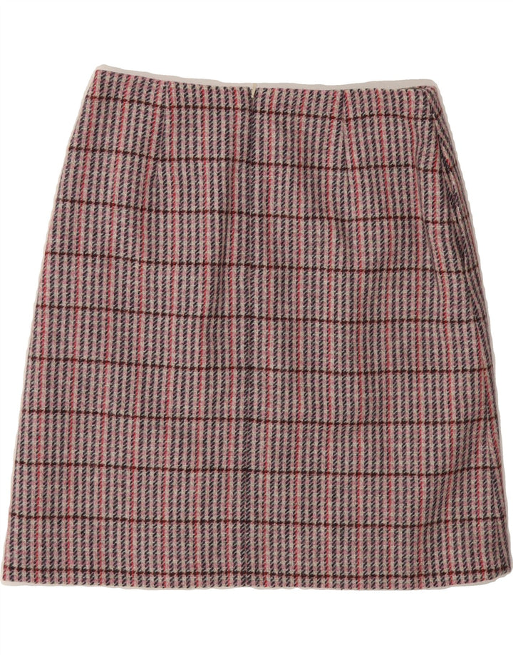 BODEN Damen A-Linienrock UK 10 Small W30 Rosa karierte Wolle