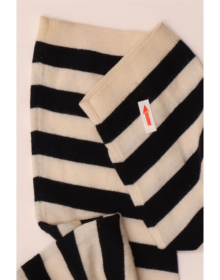 Cos Damen-Pullover, übergroß, Rundhalsausschnitt, Gr. 10, Größe S, Schwarz, gestreift
