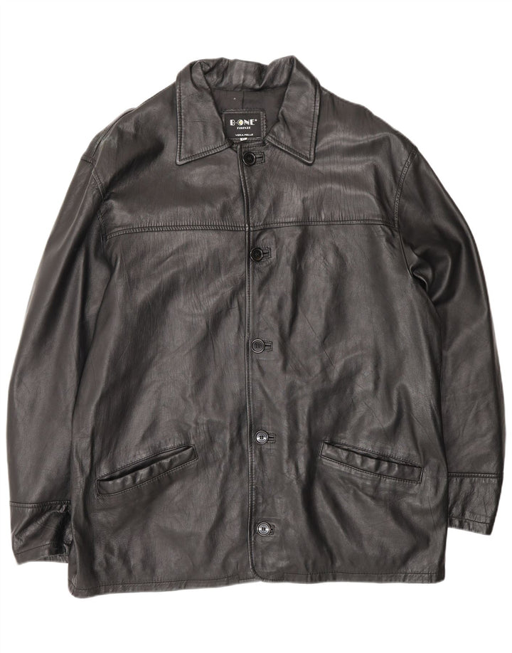 B.ONE Herren Lederjacke UK 42 XL Schwarzes Leder