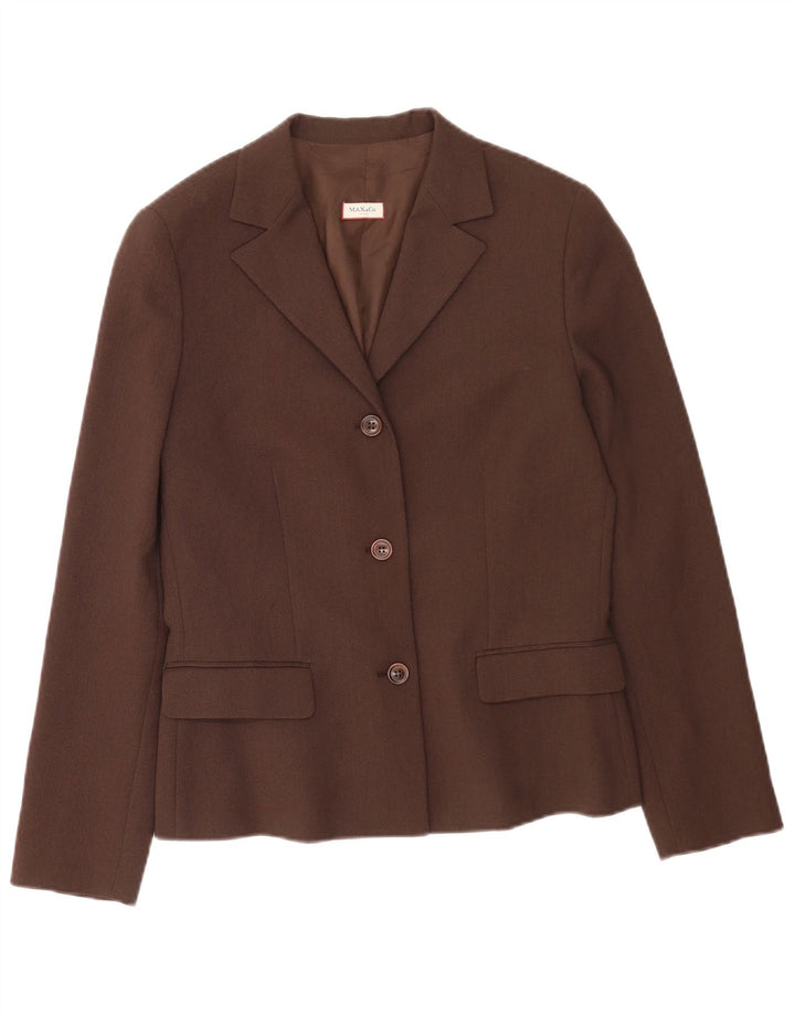 Max & Co. Damen-Blazerjacke mit 3 Knöpfen, UK 14, Mittelbraun, Polyester
