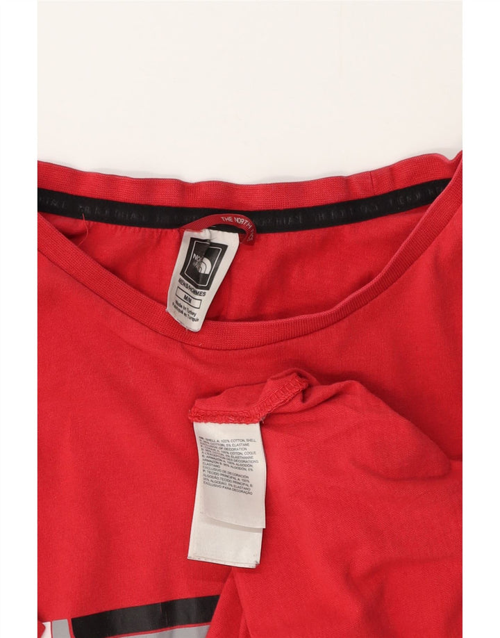 THE NORTH FACE Mens Graphic T-Shirt Top Medium Red Cotton