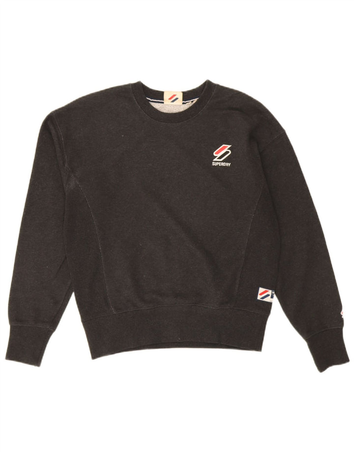 Superdry Damen-Sweatshirt-Pullover in Übergröße, Gr. 10, Größe S, Schwarz, Baumwolle