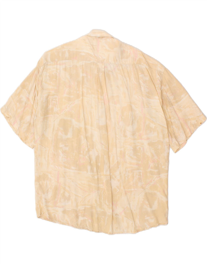 VINTAGE Mens Short Sleeve Shirt Large Beige Tie Dye Vintage Vintage and Second-Hand Vintage from Messina Hembry 