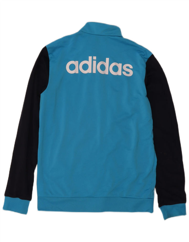 Adidas Herren-Trainingsanzug mit grafischem Oberteil, Mittelblaues Farbblock-Polyester