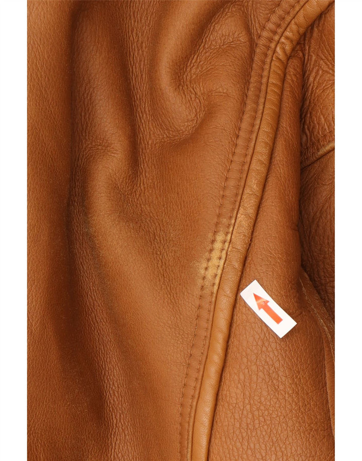 Vinci Herren Shearling Jacke UK 40 Großes braunes Leder