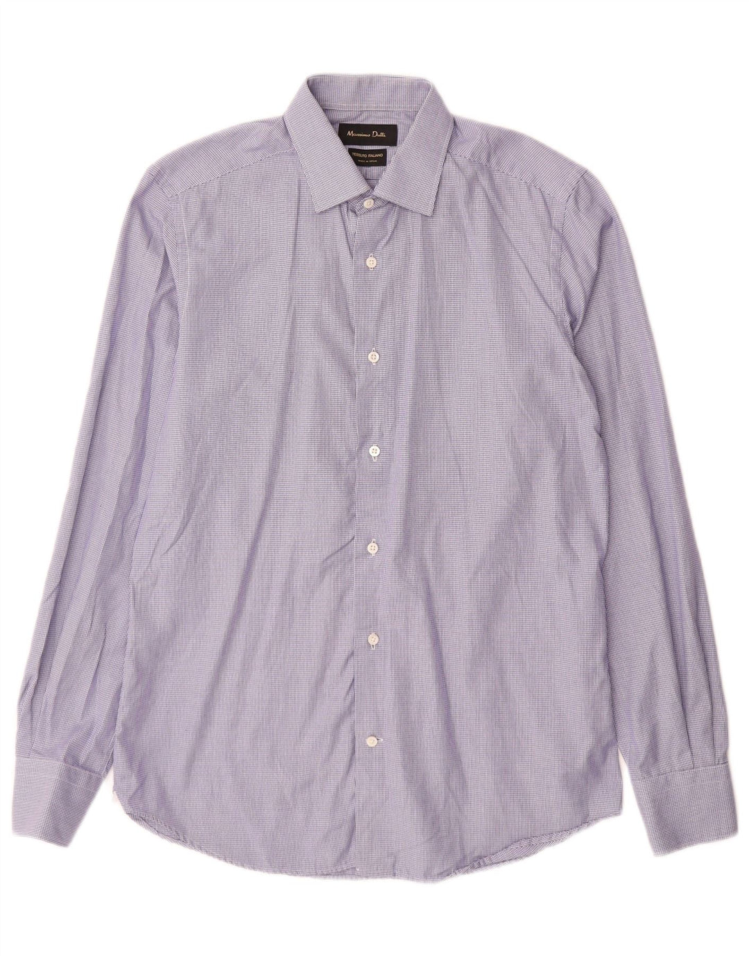Massimo Dutti Herrenhemd Größe 38 Mittelblauer Hahnentritt