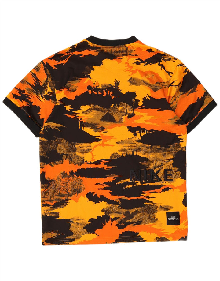 Nike Herren T-Shirt Top Small Orange Camouflage Polyester