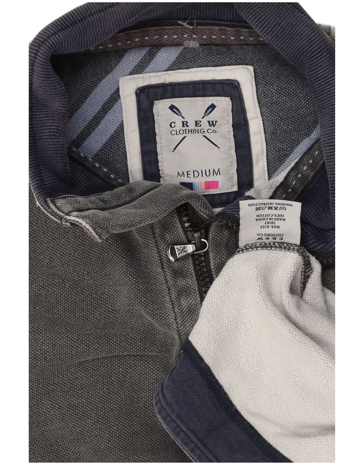 Crew Clothing Herren-Sweatshirt mit Reißverschluss am Hals, mittelgraue Baumwolle