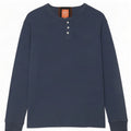Superdry Herren-Langarmoberteil aus mittelblauer Baumwolle in Marineblau