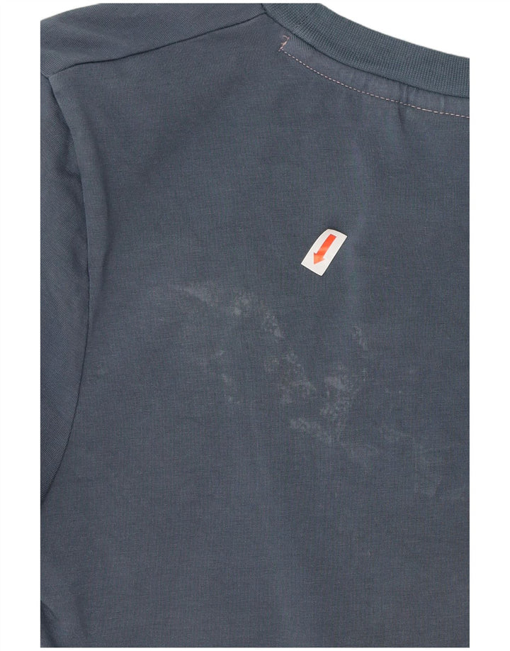 FILA Womens Crop T-Shirt Top UK 12 Medium Blue Cotton