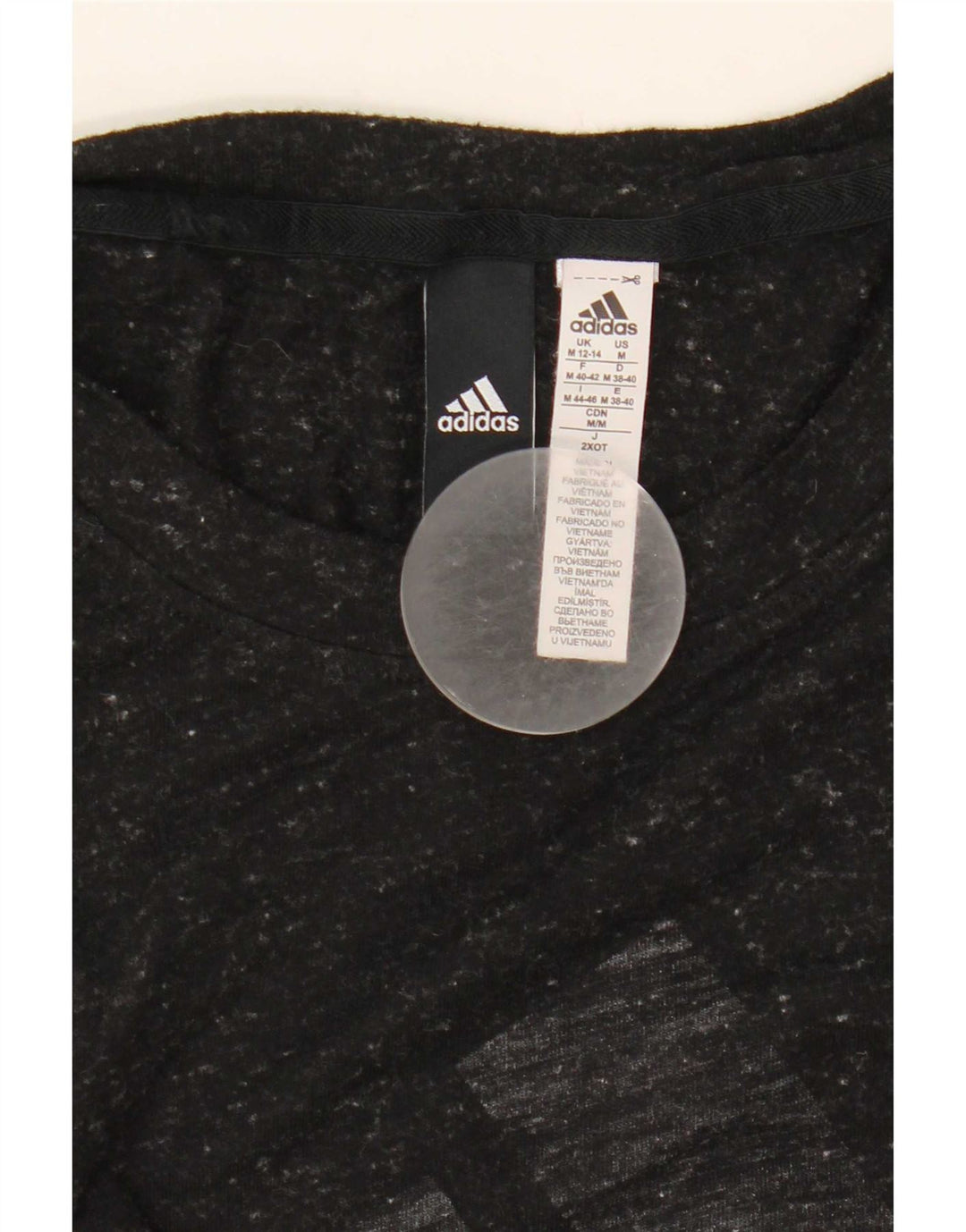 Adidas Damen Graphic Vest Top UK 12/14 Medium Schwarz Fleckig