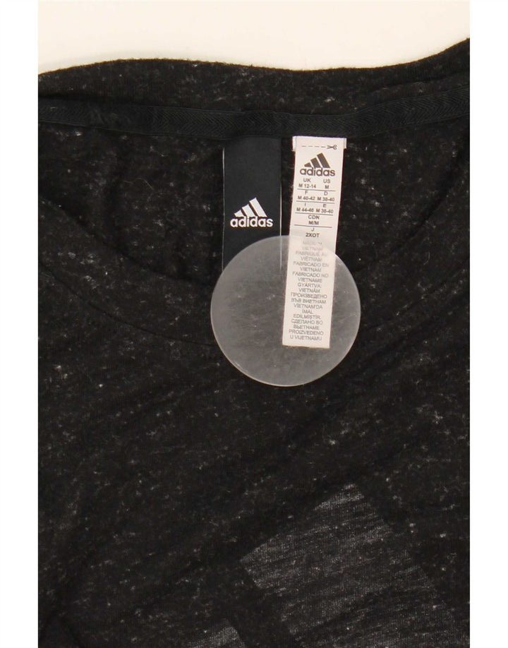 Adidas Damen Graphic Vest Top UK 12/14 Medium Schwarz Fleckig