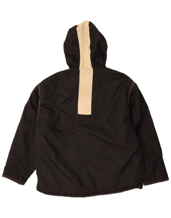 Big Star Herren-Windbreakerjacke mit Kapuze, UK 40, Größe L, schwarzes Nylon