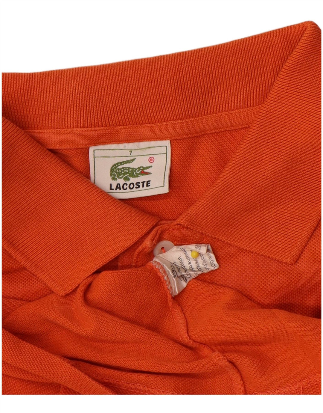 Lacoste Herren Poloshirt Größe 7 2XL Orange Baumwolle