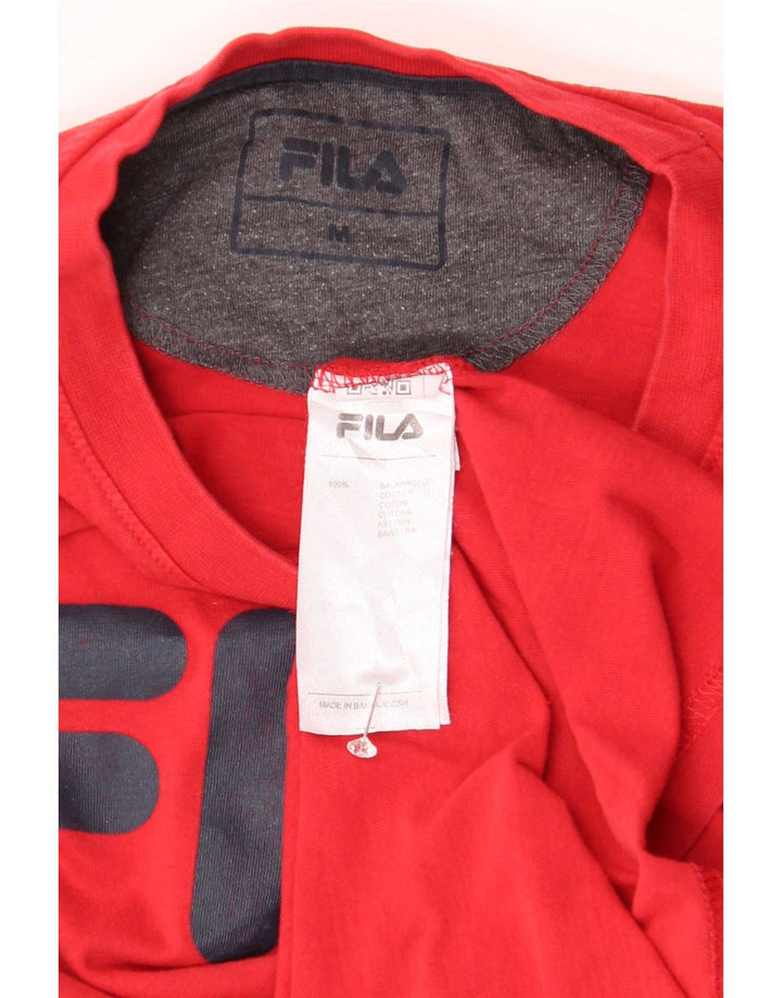 Fila Herren Grafik-T-Shirt-Oberteil aus mittelroter Baumwolle