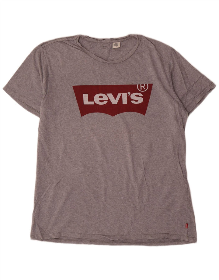 Levi's Herren-T-Shirt mit Grafik, Größe L, aus grauer Baumwolle