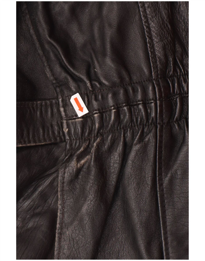 Vintage Damen Lederjacke IT 46 Großes schwarzes Leder
