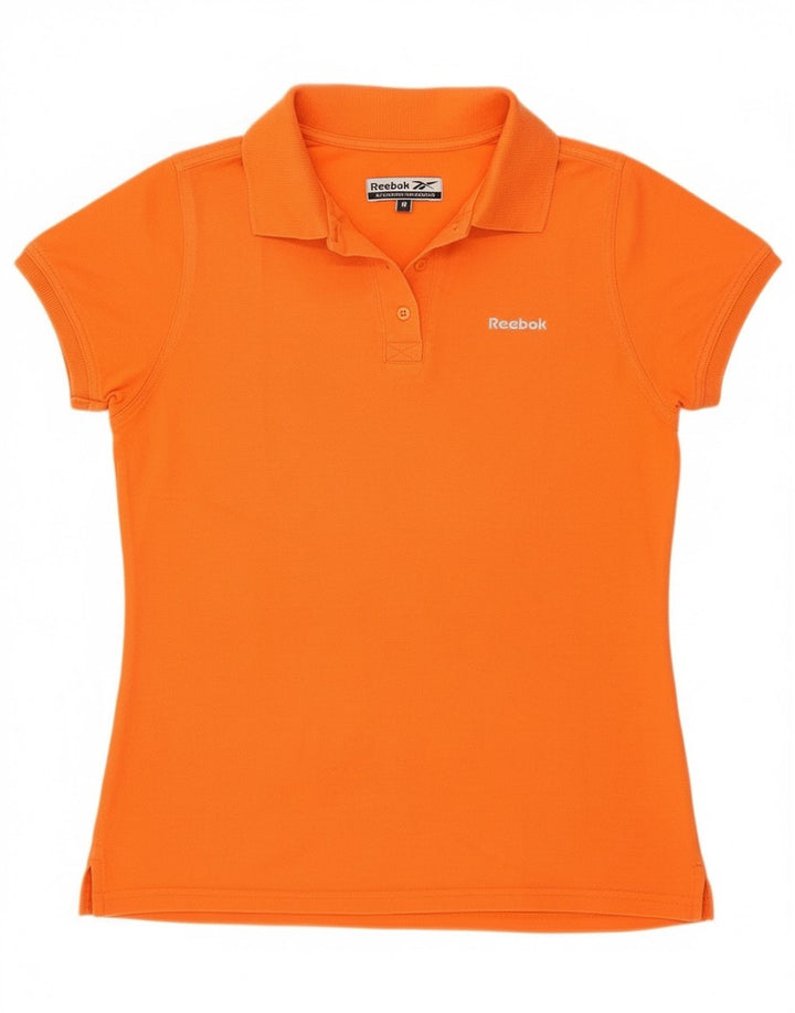 Reebok Damen Poloshirt UK 12 Medium Orange Baumwolle