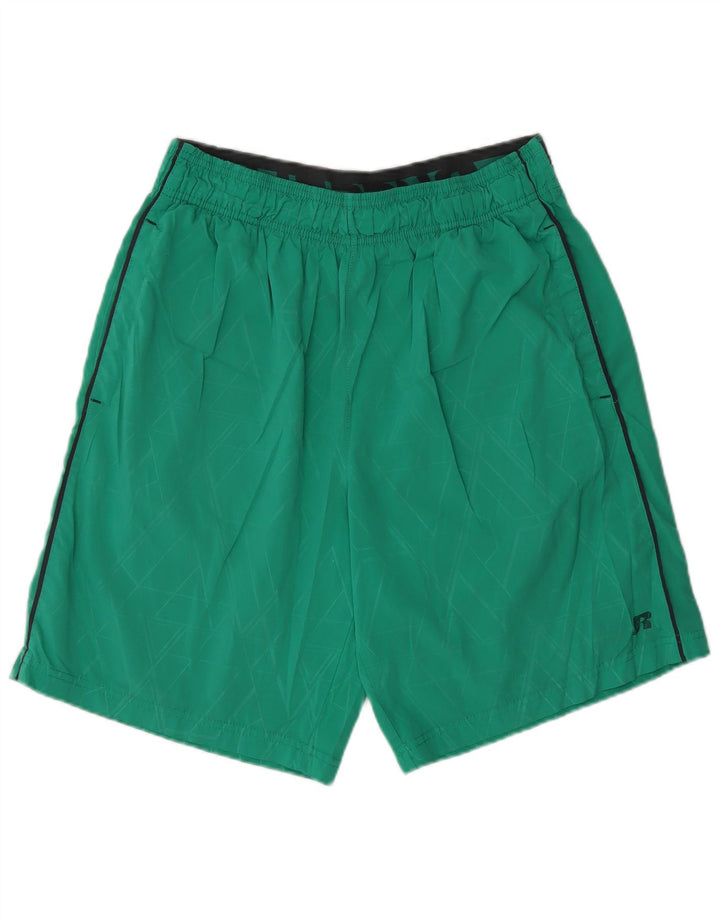 RUSSELL ATHLETIC Herren-Sportshorts mit Grafik, mittelgrün, geometrisch