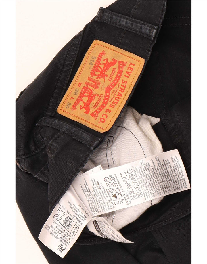 Levi's Herren 514 Straight Jeans W38 L30 Schwarze Baumwolle