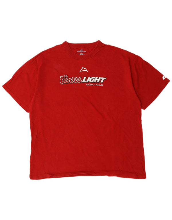 RUSSELL ATHLETIC Mens Graphic T-Shirt Top Large Red Cotton