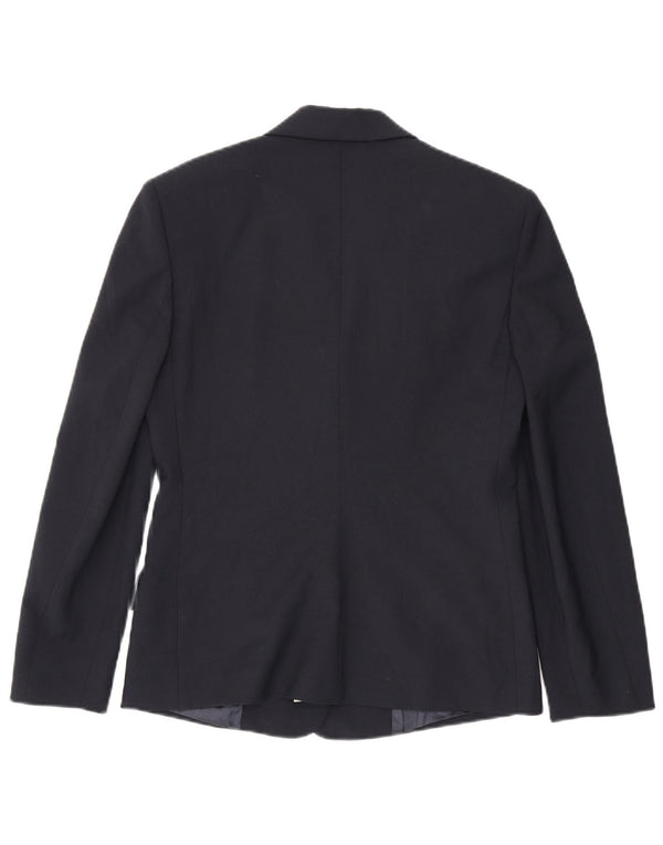 Benetton Damen 3-Knopf-Blazerjacke IT 44 Mittelmarineblaues Polyester