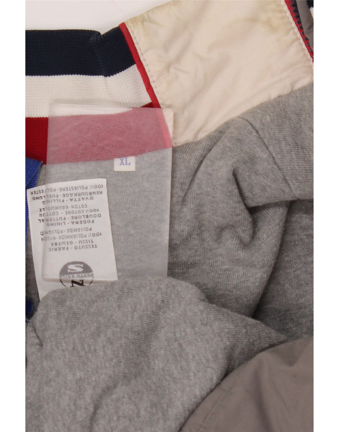 NORTH SAILS Grafische Herren-Bomberjacke UK 42 XL Graues Colourblock-Polyamid