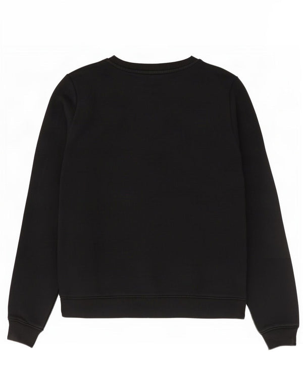 Tommy Hilfiger Damen Grafik-Sweatshirt-Pullover UK 14 Mittelschwarze Baumwolle