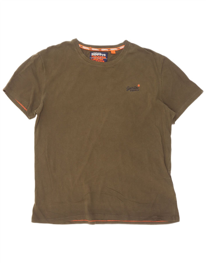 Superdry Herren T-Shirt Top XL Khaki Baumwolle