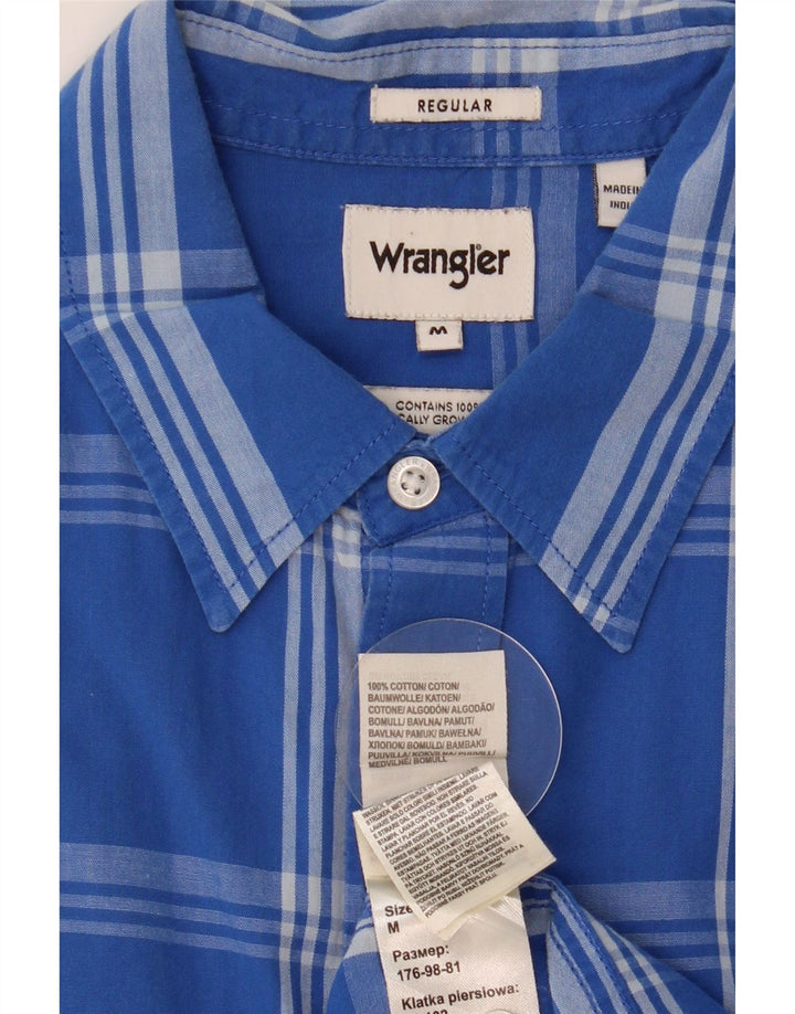 Wrangler Herren-Hemd, normal, mittelblau, kariert, Baumwolle