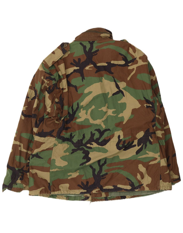 Vintage Herren Militärjacke UK 42 XL Grün Camouflage Baumwolle
