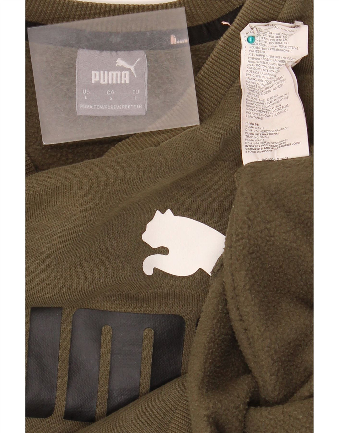 PUMA Herren Grafik-Sweatshirt, Pullover, groß, Khaki, Baumwolle