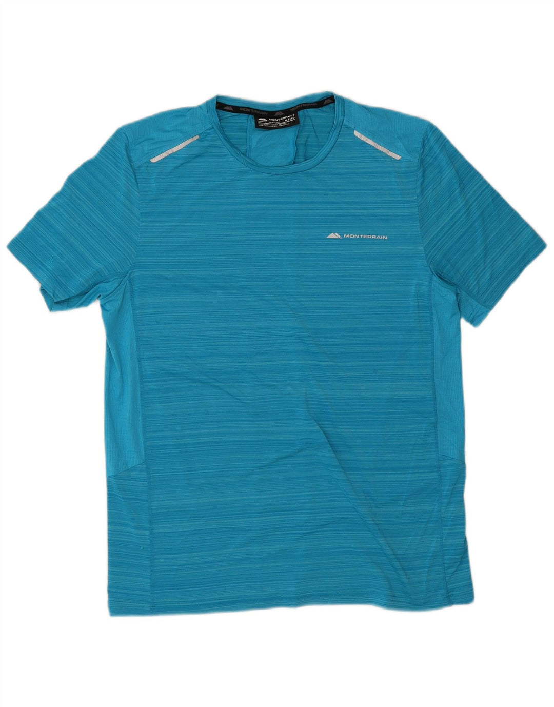 Monterrain Herren-T-Shirt mit Grafik, mittelblau, gestreift, Polyester